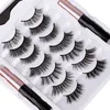 Neue ARRVIAL Magnetische falsche Wimpern 7 Paare Set mit Magnet Flüssigkeit Eyeliner + Wimpern Tweezer Handgemachte dicke natürliche lange falsche Wimpern