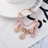 Hot Sale Fashion luxury designer lovely beautiful daisy flower diamond crystal DIY European beads charms bangle bracelet for woman girls