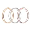Fashion 58 mm boucles d'oreilles Big Hoop 3 paires Punk Rock Smooth Rose Gold Silver Color Circle Round Boucles d'oreilles Boucles d'oreilles Femme1262294