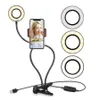 Selfie Ring Light مع مرنة حامل الهاتف المحمول كسول قوس مكتب مصباح مصباح LED ضوء ل دفق الحية حزب صالح لامب دي مكتب المحمول