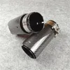 1 PCS OUT 92MM M Model Car Exhaust Pipe Glossy Carbon Fiber Stainless Steel Tips Muffler End Pipes