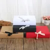 24*19.5*7cm White/Black/Brown/Red Paper Box with Ribbon Large Capacity Kraft Cardboard Paper Gift Box Scarf Clothing Packaging DHB1410