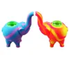 4.5" mini Elephant Silicone Bong With Glass Bowl Portable Travel Animal Dry Herb Flower Tobacco Dabbing Oil Smoking Water Pipes