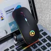 Uppladdningsbara trådlösa Bluetooth-möss 7 Färg LED Bakgrundsbelysning Silent Möss USB Optisk Gaming Mouse för Dator Desktop Laptop PC-spel