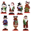 Kerstmis houten figuur ornament houten santa elanden sneeuwpop ambachten tafel decoratie kinderen Kerst Nieuwjaar gift