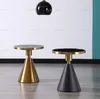 Contemporary Design Round Gold rostfritt stål marmor Top Bistro Table soffbord pubbord för El Club Cafe8445508