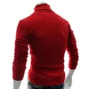 Höstmän Solid Color Turtle Neck Long Sleeve Sweater Slim Stickad Pullover Top