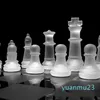 Partihandel-25 * 25cm K9 Glas Chess Medium Wrestling Packaging International Chess Game Högkvalitativ International Schack Set Packed Well