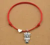 20 pz/lotto Moda Uccelli Animali Amore Gufo Cuore Braccialetti con ciondoli Cavo Rosso Corda Gioielli per Donna Uomo Coppia Regali di Amicizia