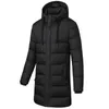 Verwarmde jassen Heren Puffer Parka Winter Houd Warm Lange Jas Hooded Black Down Cotton Trench USB Thermostaat Wandelen Kleding