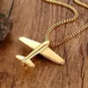 Pendant Necklaces EyeYoYo Simple Men's Stainless Steel Aircraft Airplane Necklace Men Or Women Chain Jewelry Gifts 2021 Fashion1