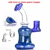 Hookahs 6 polegadas mini bilhete de água azul de vidro com tigela e tubulações de quartzo bulit-in perc tubos de cera de tubos de cera petróleo pequeno bocher beaker bong