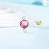 10 SZTUK Srebrny Kryształ Birthstones Podwójne Hole Złącza Charm Koraliki Bransoletka Naszyjnik Tworzenia Biżuterii DIY