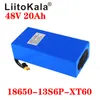 LiitoKala 18650 battery 48V 20AH high power 1800W electric bicycle assembly battery pack with BMS 2A charger is the most popular