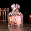 PVC Transparent Candy Box Christmas Decoration Gift Wrap Box Packaging Santa Claus Snowman Candy Apple Boxes Party Supplies RRA3515