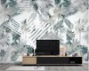 beibehang papel de parede 3d Tropical plant leaf geometry wallpaper line tv background wall painting 3d wallpaper for walls 3 d