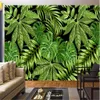 parede de fundo quarto wallpaper Milofi costume estilo do Sudeste Asiático arte folha da palmeira verde mural de sala de estar
