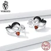 Outro Voroco Chegada S925 Cor de Prata Cute Penguin Stud Brincos Para As Mulheres Com Zircon Stone Fashion Jóias Coreanas 2021