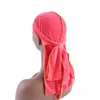 New Durag Velvet Durags Pirate Hat Biker Headwear headwrap mens long tail hats caps Men Women Bandana Cap Fashion hair accessories