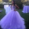 Sparkly Lavender Tulle Ball Gown evening Dresses Sweetheart Sequined Party Quinceanera Gowns Customizable Fluffy Floor Length Prom Dress