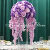 Nouveau Style Clair Acrylique Fleur Stand De Mariage Pièce Maîtresse Table Décoration Géométrique Colonne Étage Pilier Accessoires