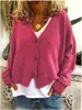 Couleurs bonbon Cardigan pull femmes automne bouton chandails femme décontracté ample à manches longues tricoté pull 2020 tenue d'hiver