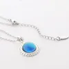 New LuxuryWomens Real Silver Emotional Control Mood Color Change Pendant Necklace for Gift