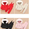 Snowsuit Children039s Kız için Kış Tulumları 30 Derece Çocuk Giyim Seti Bebek Ördek Aşağı Ceket Tulum Toddler Parka CoA9185991