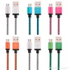 Stoffladekabel 1m 2m 3m Micro V8 Typ C USB Datumskabel für Samsung S4 S6 S7 Edge LG Xiaomi