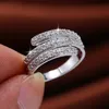 Shiny Crystals Women Finger Rings for Wedding Engagement Party Fashion Female Jewelry Rings Accessories Size 699651136