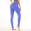 Yoga entraînement cheville longueur pantalon femmes pantalons de sport couleur unie Leggings Fitness améliorer le pantalon de hanche Training7824583