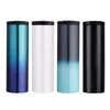 17oz 500ml Straight Tumbler Bottle Leak Proof Non-slip Ombre Coffee Mug Travel Office Cup Stainless Steel Tumbler With Straw Lid