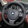 Czarna sztuczna skórzana skórzana pokrywa kierownica dla BMW F10 F10 F11 (Touring) F07 (GT) F12 F12 F06 F01 F02 Akcesoria samochodowe