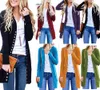 Nuove donne di modo sottile caldo a maniche lunghe in maglia Cascata Ufficio giacca sportiva del cappotto autunno supera Button coperto Cardigan Streetwear