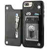 Carteira de couro bolsa de telefone caso para iphone 12 pro xr xs max 7 8 mais carteira caso cartão slots à prova de choque flip shell