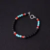 S1641 Bijoux Fantaisie Homme Simplicité Couleur Perles Chaîne Bracelet Turquoise