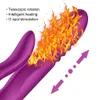 Dildo Vibratore Rotazione Telescopica Automatica Riscaldamento 10 Velocità Vibrazione G-spot Clitoride Massaggio Vaginale Giocattoli Del Sesso per Le Donne