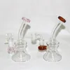 Hookahs Mini Glass Bong Pipe Small Recycler DAB Rig Beaker Bongs Rökpipor med 14mm Quartz Banger