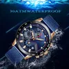 Fashion Mens Watches Top Brand Wristwatch Quartz Clock Blue Watch Men Men Froof Sport Chronograph Relogio Massulino5073772