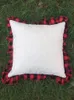 Buffalo Plaid Ruffles Pillow Case Christmas sublimation buffalo plaid ruffle throw pillow cover Wholesale Handmade pillow