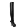 Sale Brand New Winter Sexy Brown Women Thigh High Platform Boots Black Fashion Lady Party Dance Shoes EH299 Plus Big Size 10 431