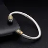 Vintage Unique Braided Open Fashion Cuff Stainless Steel Bangles Men Male Pulseira masculi Classic Sporty Charm Bracelets289Y