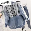 Bahar Yeni Tasarımcı Denim 2020 Ladies Harajuku Gevşek Pullar Kot Ceket Kadınlar Temel Ceket Gündelik Sokak Giyim