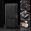 Vänd PU -läderplånbok med 10 korthållare Kickstand Magnetic Pocket Purse Case för iPhone 14 Pro Max 13 12 Samsung Galaxy S22 Plus S21 Ultra S20 A32 A52 A13 A03S A82