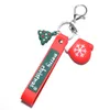 PVC Christmas Tree Hat keychain Cartoon Merry Christmas glove key chain key holders bag hangs fashion jewlery gift