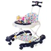 Baby Walkers Walker med 8 hjul Rollover Multifunktionell lärande bil Musik 5 nivåer Spädbarn Walking Assistant Hand Push1