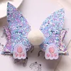 Accessori per capelli Boutique Ins 15pcs Fashion Cute Glitter Ears Bowknot Forcine Pom Animal Bow Clips Easter Princess Headwear1