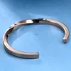 Ed rosévergoldetes Edelstahl-Armband mit offener Manschette für Damen, Schmuck, Pulseras-Armbänder 7372622