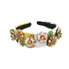 Haarclips Barrettes Barokke mode Luxe Rhinestone Metal Flower Multicolor met haarklaadies Wild Fashionable Band 5261