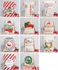 Xmas Gifts Drawstring Canvas Bag Santa Sacks Christmas Bags Large Monogrammable Santas Claus Bagwith Reindeers 50pcs T1I2330